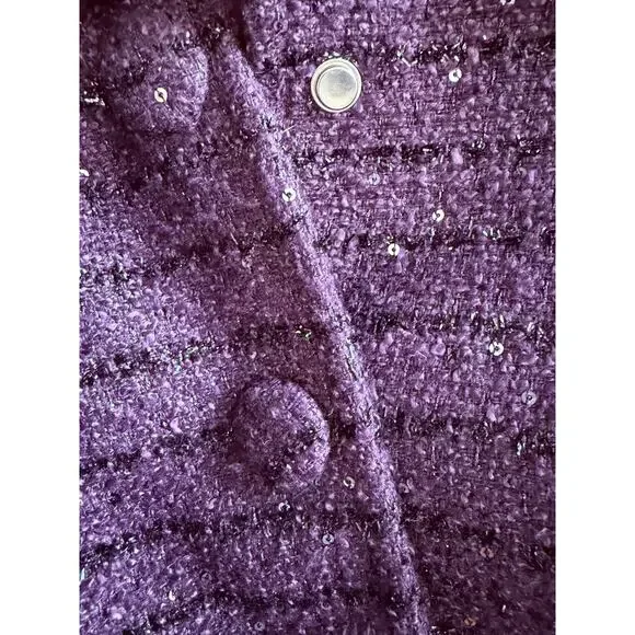 Miss Rosier Brigitte Purple Tweed Jacket & Mini Skirt Set NWT M Fits Small - Picture 9 of 14